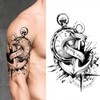 5 Pictures Anchor Tattoo Compass Clock Lettering Temporary Skin Tattoo