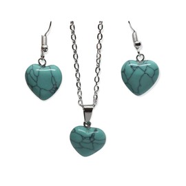 Beautiful Turquoise beads jewellery set (Heart)