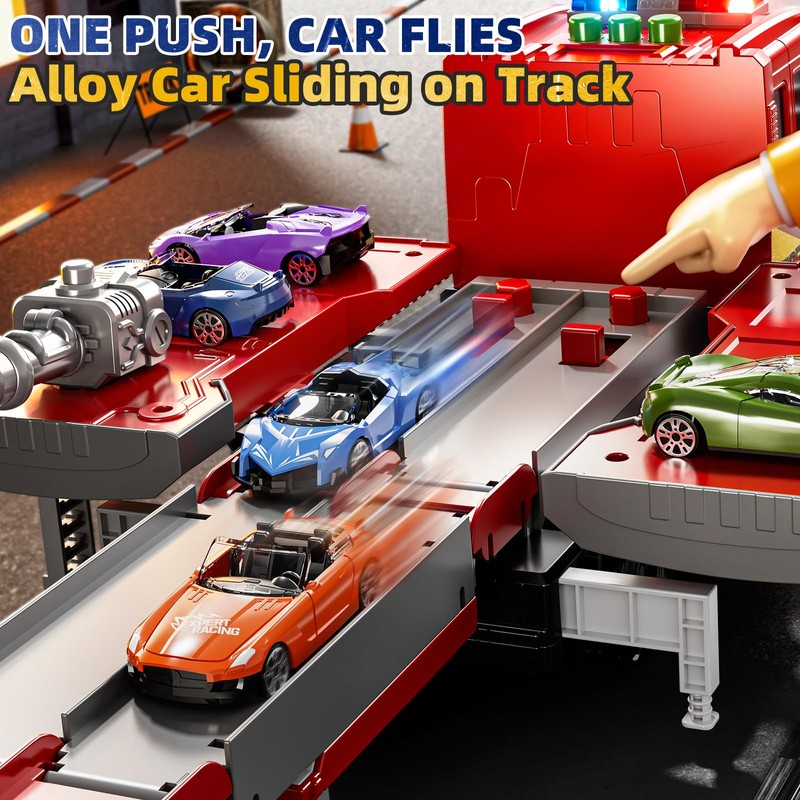 Firetruck Toys 3-5 Years Old, Fire Truck Car Carrier Toy