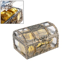 Mini Clear Pirate Treasure Chest for Jewelry, Crystal Storage Organizer Mini Case, Clear Plastic Pirate Treasure Box, Crystal Jewelry Box