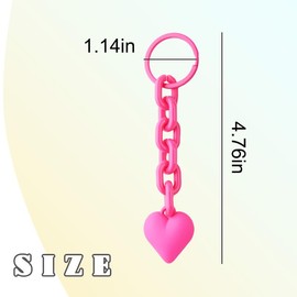 Heart Accessories for Car Keys Purse Charms for Handbag Tote Bag Hot Pink Heart Keychains for Women Girls Y2k Keychain for Car Key Chain Accessories for Women Girls Punk Bag Charms for Backpack Wallet