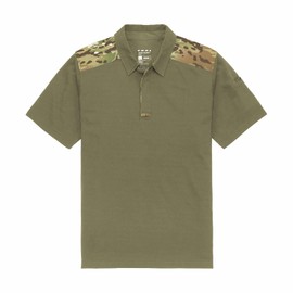 VIKTOS Men's Range Trainer Coolmax Durable Lightweight Breathable Snap Collar Short Sleeve Hunting Shooting Stretch Polo Top, Multicam, X-Large