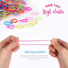 Evogirl Rubberdand Soft & Smooth Basic Everyday Wear Thin Elastics Stretchy Hair Tie Ponytailer Multicolor, Med, for Women/Girls (Pack of 150)