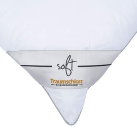 Traumschloss Soft Pillow 50 x 50 cm with 3D Soft Polyester Fibre | Cotton Cover Fine Batiste | Suitable for Allergy Sufferers and Easy Care