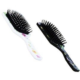 Small Flower Square Portable Hair Brush (1pc) Hair Brush White