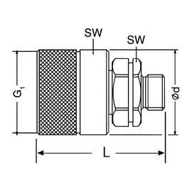 Screw Coupling, Plug for Quick Coupling BG 3, 1/2 Inch Female Thread, Type HMSTK-VC-HDS3-IG1/2BSP12S