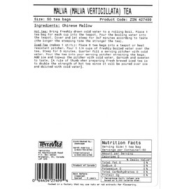 Malva Leaf (Malva verticillata, Dong Kui Zi) Tea (50 tea bags, ZIN: 427499)