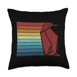 Easy Best Origami Crane Paper Gifts For Beginners Retro Owl Paper Crane Folding Master Origami Throw Pillow, 18x18, Multicolor