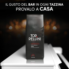 Pellini Caffè in Chicchi Top, Miscela 100% Arabica, Caffè in Grani con Aromi Profumati e Raffinati e Sentori di Liquirizia e Cacao, 500g