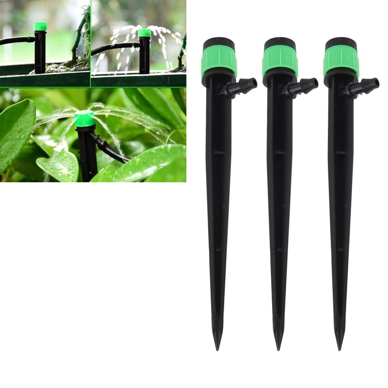 100pcs Drip Emitters 360 Degree Adjustable Water Flow Drippers Sprayer