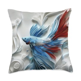 Aesthetic Cherry Koi Carp Fish Japanese Sakura Throw Pillow