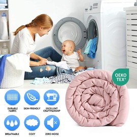 EASELAND All Season Oversized King Soft Quilted Down Alternative Comforter Reversible Duvet Insert with Corner Tabs,Winter Summer Warm Fluffy,Pink,98''x116''