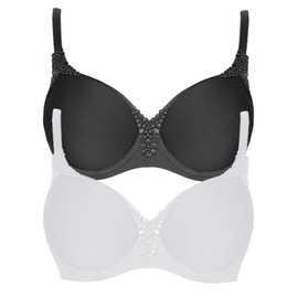 VIANIA! Carola 151414 Underwired Spacer Bra Pack of 2, Volcano white, 80D