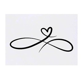 'Infinity Heart' Temporary Tattoo - Water Resistant, Skin-Safe, Non-Toxic Transfer (TO00046464)