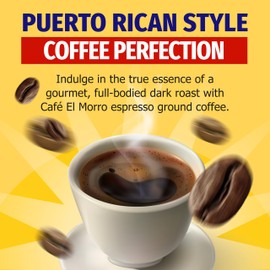Premium Ground Coffee, Café El Morro, 250g (8.81 oz), Pack of 12, Gourmet Dark Roast Espresso Coffee, Vacuum Pack, Experience the Rich Taste of Puerto Rican Style Espresso