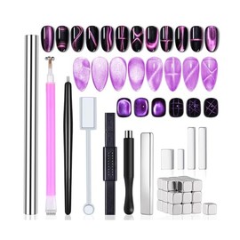 38Pcs Nail Magnet Set Cat Eye Gel Nail Polish Cat Eye Magnet for Nails 3D Magnetic Cat Eye Gel Polish Nail Art Cat Eye Magnets Sticks Nail Design Tools Nail Art Accessories