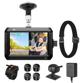 VSYSTO F9B Baby Car Mirror 4.0'' Dash Cam with Separate Adjustable Rear Facing HD Camera