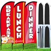 Buryeah 3 Sets Breakfast Lunch Dinner Feather Flags for BBQ