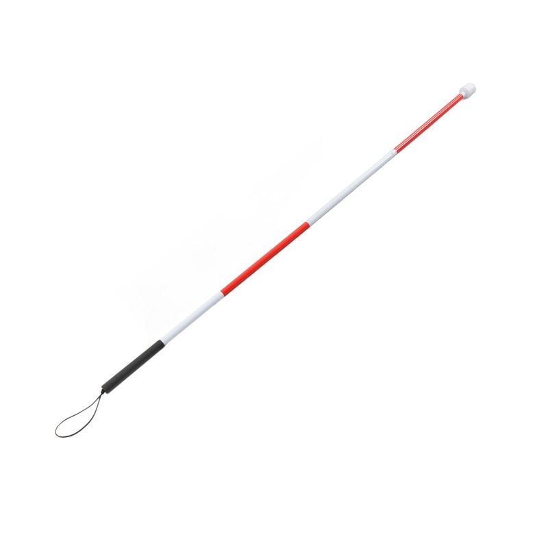 Folding Blind Cane Anti Slip Handle Red White Aluminium Light