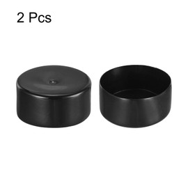 sourcing map 2pcs Rubber End Caps 110mm(4 5/16") ID Vinyl Round Tube Bolt Cap Cover Screw Thread Protectors Black
