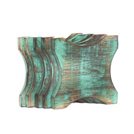 Modern Mango Wooden Coasters, Hand-Painted Mango Wood, Sustainable Craftsmanship, Handmade, Kitchen and Dining Room, Interior Design, Home Decoration