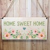 Second Ave Home Sweet Home Flowers Wooden Hanging Gift Friendship