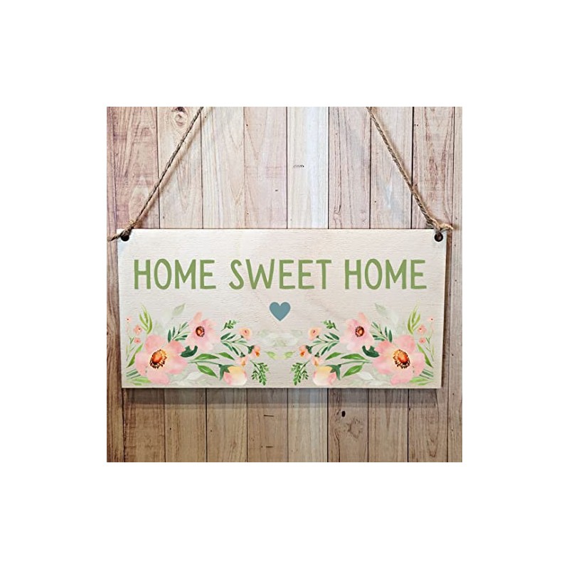 Second Ave Home Sweet Home Flowers Wooden Hanging Gift Friendship