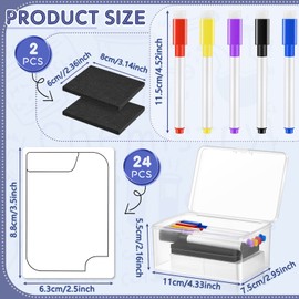 Crtiin 50 Pcs Multifunctional Tokens Reusable Cards Erasable Index Cards Dry Erase Cards 5 Colors Dry Erase Markers with Eraser 2 Dry Eraser Felt Cloth Plastic Box for Playing Games, Housework