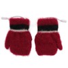 USB Heated Gloves Half Fingerless Flip Burgundy Double Sided Knit