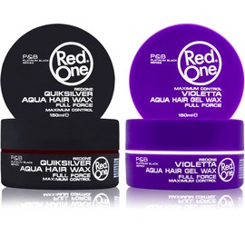 Redone Hair Styling Aqua Wax Grey & Violetta 150ml | Gel Wax | Manol, Mixcherry & Lavender Scent | Extra Hold | Men & Women Hair Wax | Long Lasting | Shine | 2 PCS