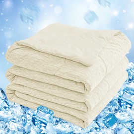 CHOSHOME Cooling Comforter King Size, Cooling Blanket with Q-Max 0.45 Arc-Chill Cooling Fiber for Hot Sleeper and Night Sweats, Cool Soft Thin Breathable Summer Comforter for Bed, (90" x 108", Beige)