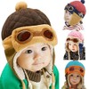 Crochet Earflap Pilot Hats Rabbit Ears Beanie Cap Winter Warm