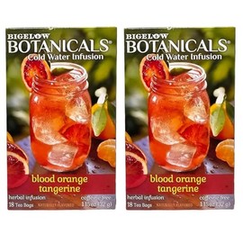 YCNO KOMBOFAN (Pack of 2) Bigelow Botanicals Blood Orange Tangerine Herbal Tea, Cold Water Infusion, Caffeine Free, 18 Count each (Total: 36 Count)
