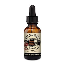 Mountaineer Brand Heat Infused Beard Growth Serum | Facial Hair Growth for Men | Beard Thickener | Grow a Thicker and Fuller Beard | All Natural Hair Growth Serum | Woodsy Scent 1oz