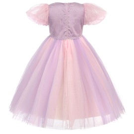 JerrisApparel Girls' Princess Rapunzel Dress Birthday Carnival Festive Costume (150, Purple)