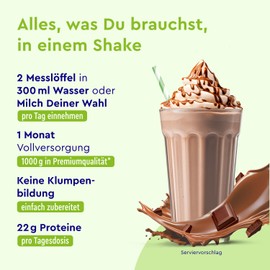 Vegan Protein Powder Nougat - 1 kg Vegetable Protein - 33 Servings with 22 g Protein - No Soy - Made from Peas, Field Bean and Sunflower Protein Powder - 100% Vegan & Gluten Free