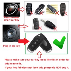 M.JVisun Soft Silicone Rubber Carbon Fiber Texture Case Key Fob Cover for Ford EcoSport Escort Explorer F-150 F-250 F-350 F-450 F-550 Super Duty Mondeo Ranger Titanium Flip Car Remote Key - Black