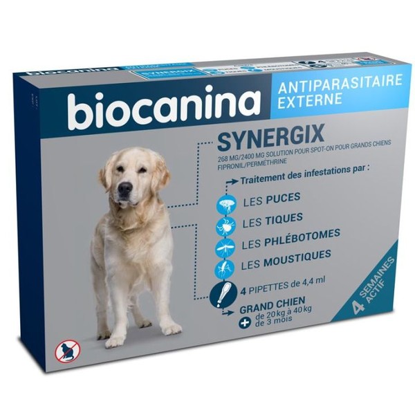 Biocanina  Synergix Biocanina 268 mg/2400 mg spot-on Grands chiens 20-40kg