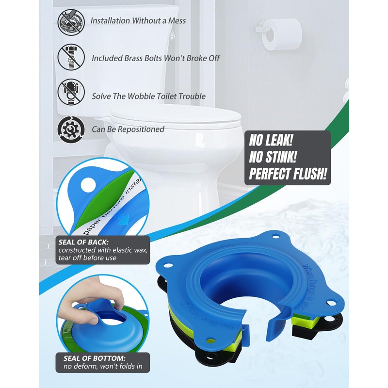 MENNTY Elastic Wax Ring Kit for Toilet Installation - Reusable
