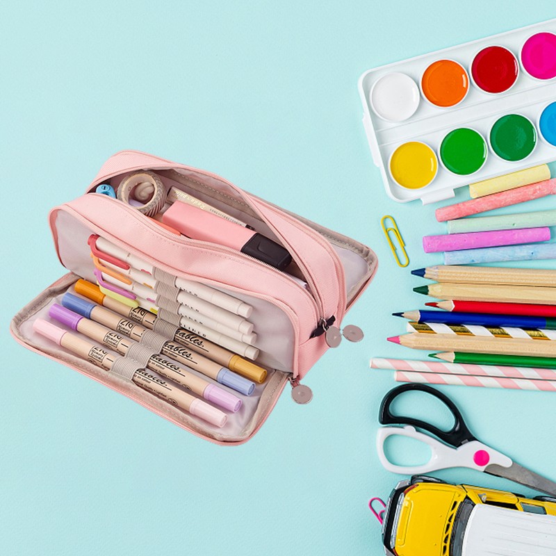 Canvas Pencil Case Large Capacity Pencil Cases Pencil Pouch with