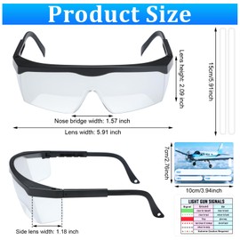 Saysurey 2 Set Ifr Aviation Flight Training Glasses Adjustable View Limiting Goggles Device, Tag Box Lanyard Bag for Pilot Training(Clear, Black)