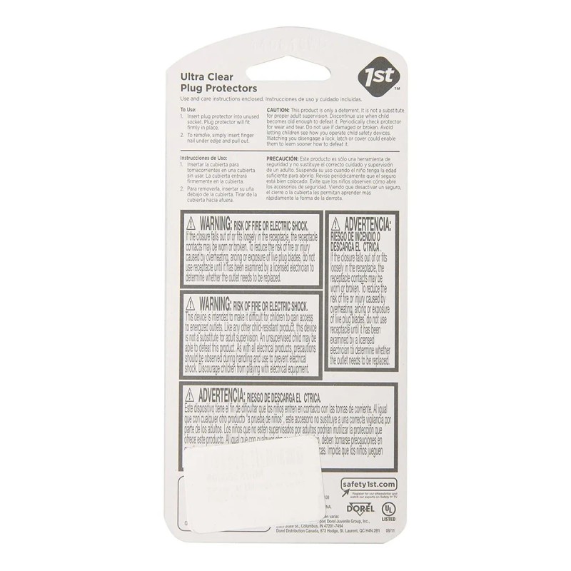 Safety 1st 12 Paquete Ultra Clear Outlet Tapones