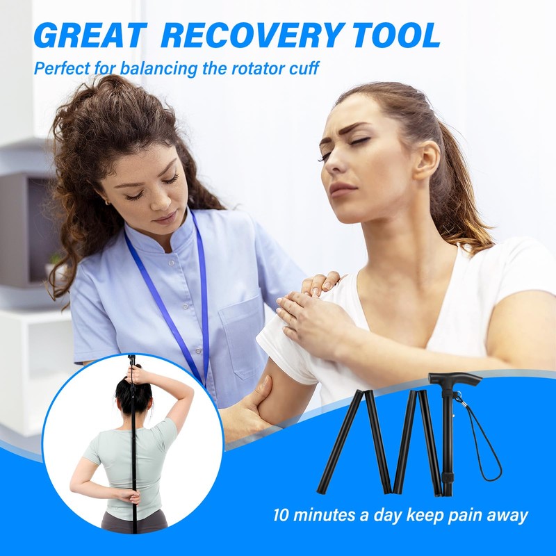 Foldable Shoulder Wand for Physical Therapy & Rotator Cuff Rehab