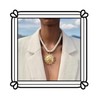 DIONFEI Exquisite Gold Sun Pendant Beige Rope Necklace - Retro