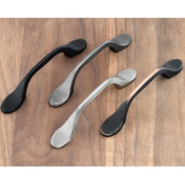 HESTIA HARDWARE 5 Pack | Arch Black Drawer Handles 3 in Hole Center Black Handles for Cabinets - Black Cabinet Pulls - Black Kitchen Cabinet Handles | Black Drawer Handles (Z2.5.D)