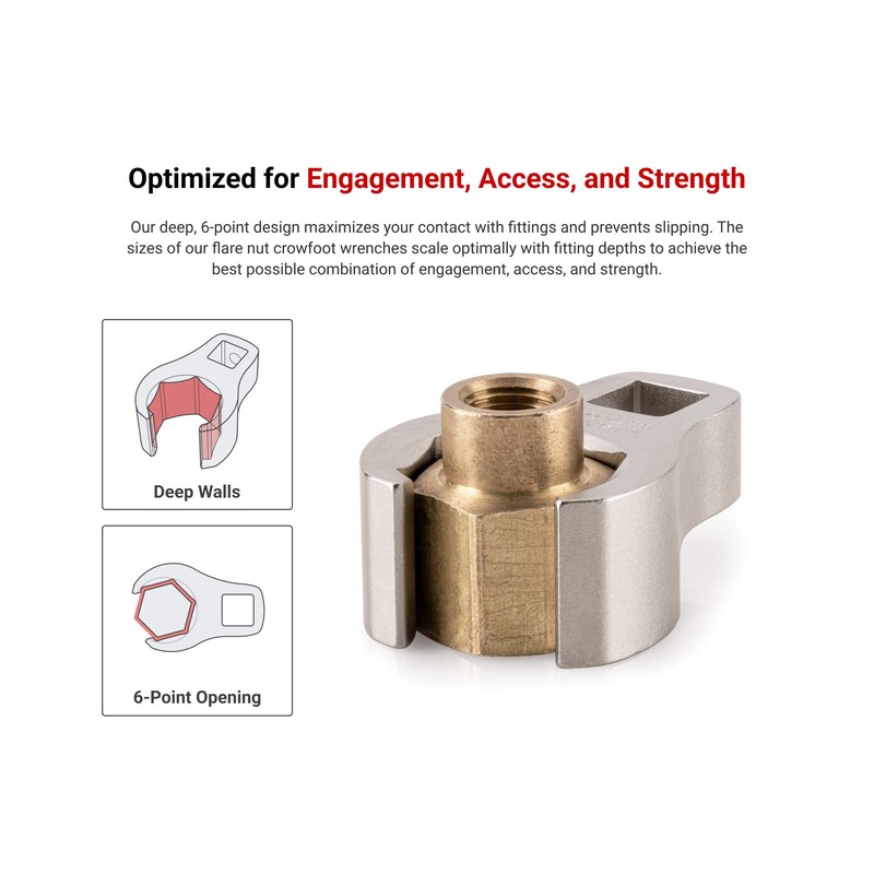TEKTON 3/8 Inch Drive x 1-1/16 Inch 6-Point Flare Nut