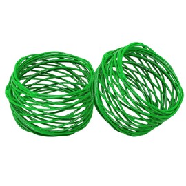 SKAVIJ Handmade Metal Mesh Napkin Rings Set of 12 for Everyday, Thanksgiving, Christmas, Dining Table Decoration (Green)