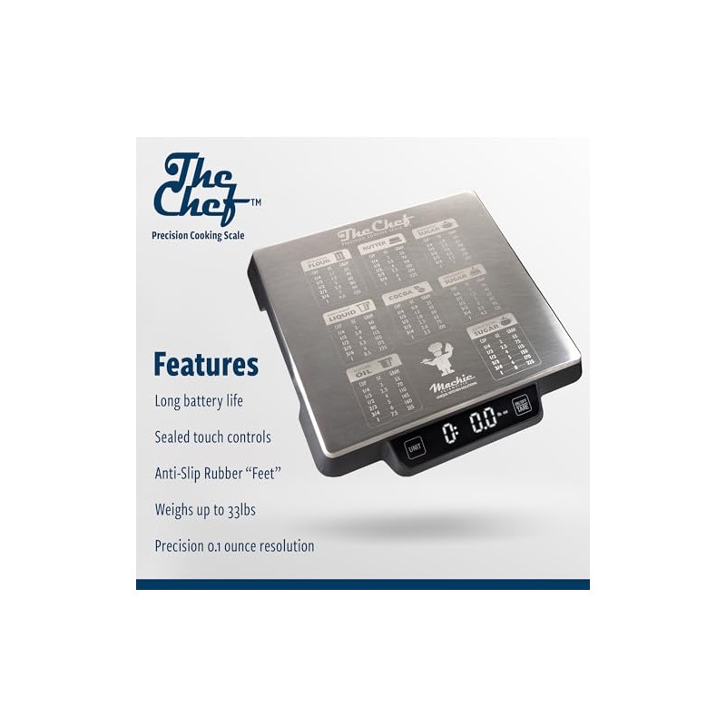 Heavy Duty Digital Kitchen/Food Scale – 33lb Capacity, 1g Accuracy,