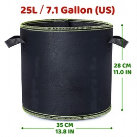 Growerz Round GrowPotz 25-Litre 5pcs High Strength Grow Bag