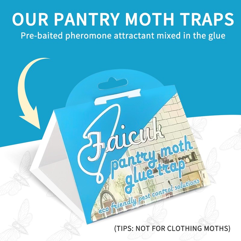 Faicuk Pantry Moth Traps with Pheromone Attractant for Home, Kitchen,